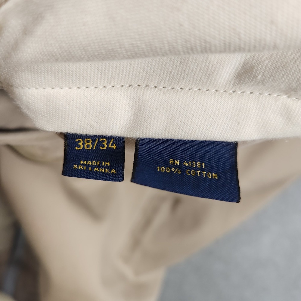 Polo Ralph Lauren Pants Mens 36x34 Khaki Tan Classic Fit Straight Chino Cotton - Picture 6 of 12